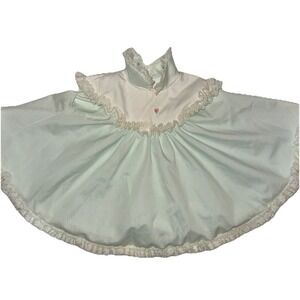 Vintage Bryan Sea Green Frilly Dress Lace Ruffles Size Medium